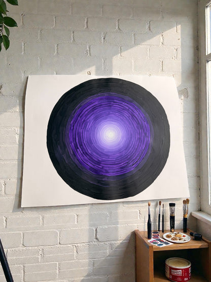 Purple Ombre Painting 14x17 - Original Abstract –