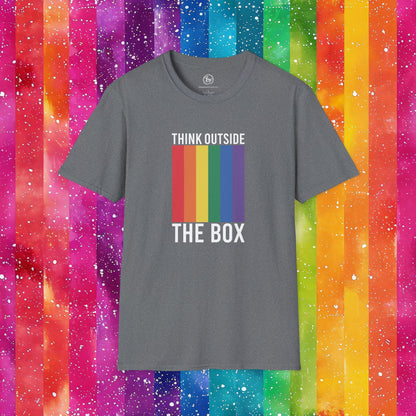 Bespattered Facade Rainbow Think Outside the Box Unisex Softstyle T-Shirt