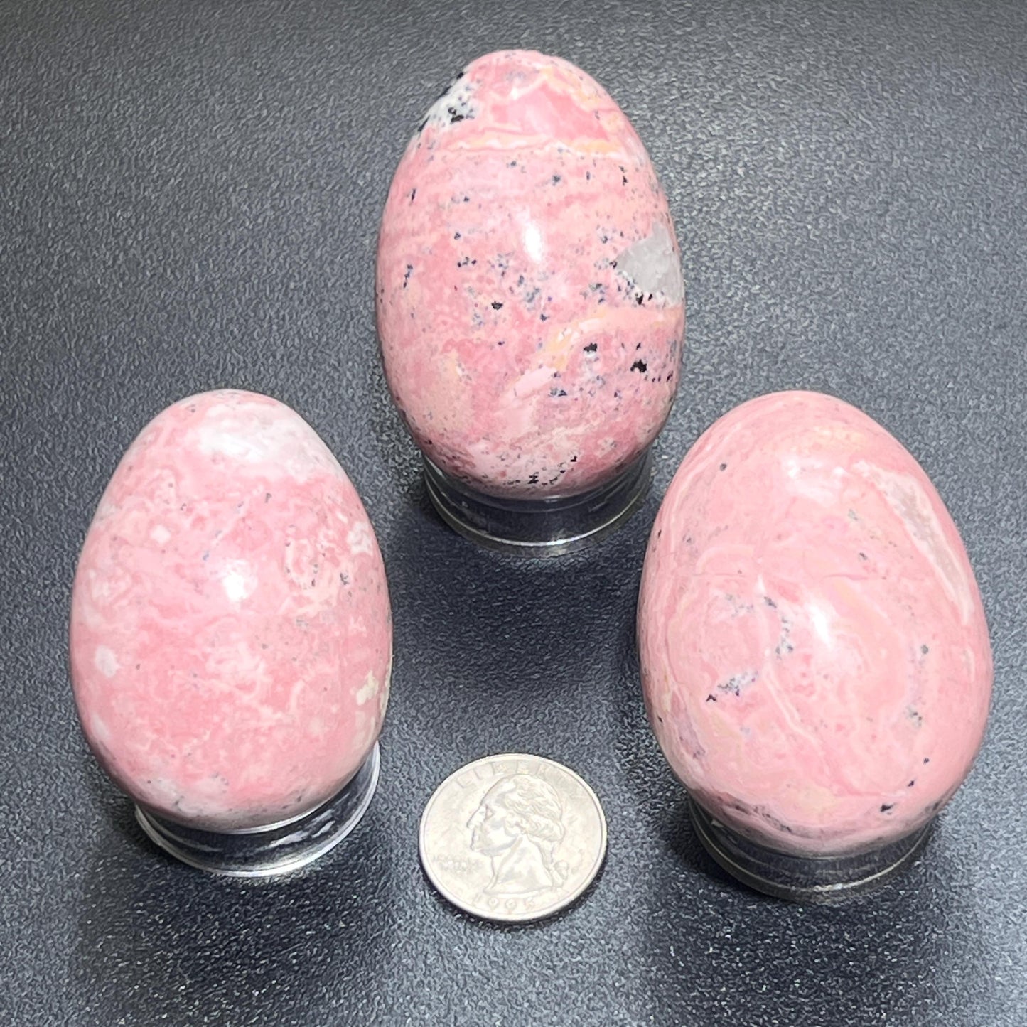 Pink Rhodonite Egg Carving