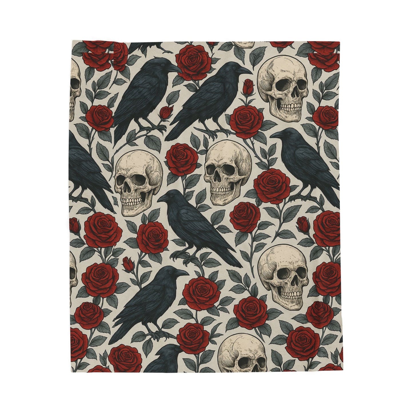 Gothic Skull & Rose Throw Blanket