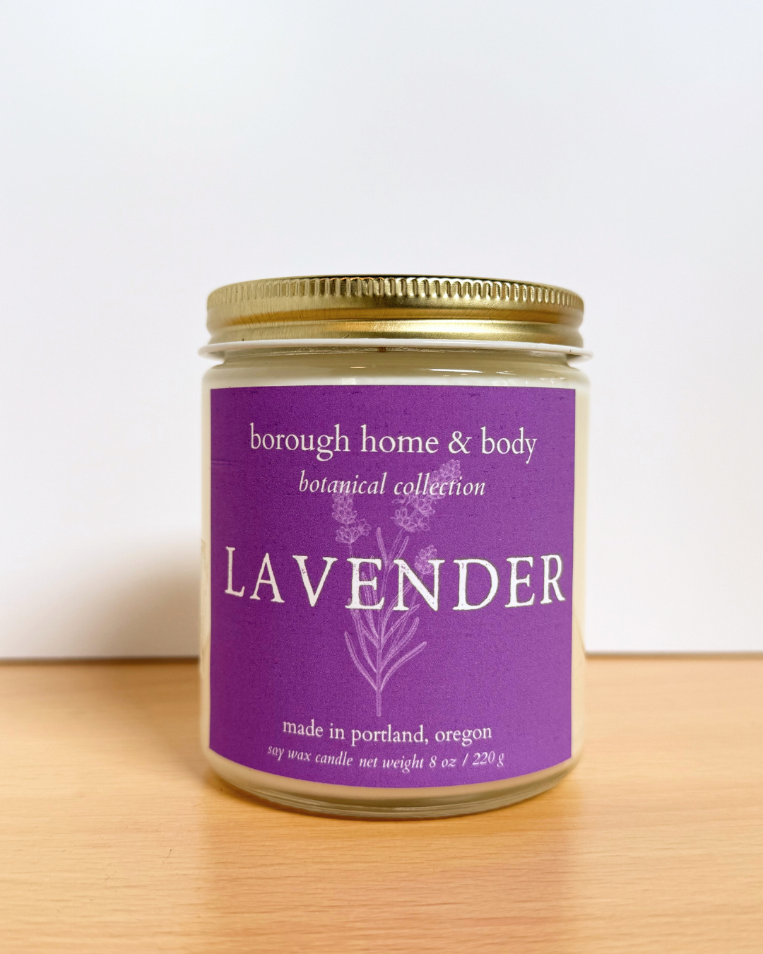 Lavender Soy Candle | Clean Floral Herbal Scent | 8 oz