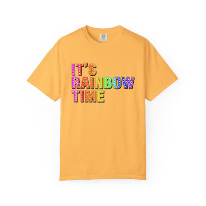 Bespattered Facade It's Rainbow Time Marquee Premium Unisex Comfort Colors Garment Dyed 100% Cotton T-Shirt