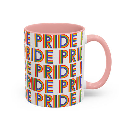 Bespattered Facade Pride Rainbow Ribbon Letters Mug | Eight Colors | 11oz or 15oz