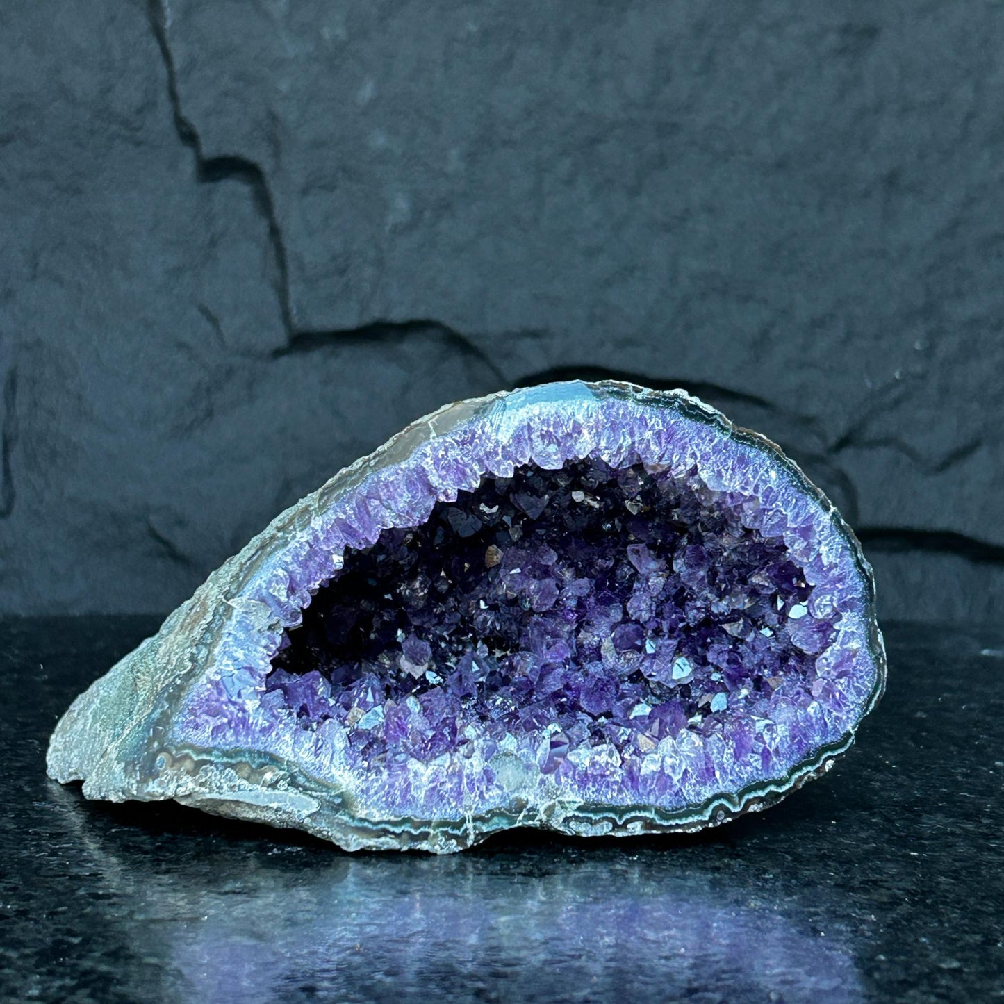 Large Deep Purple Amethyst Geode – Natural Crystal Statement Piece