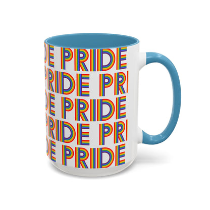 Bespattered Facade Pride Rainbow Ribbon Letters Mug | Eight Colors | 11oz or 15oz