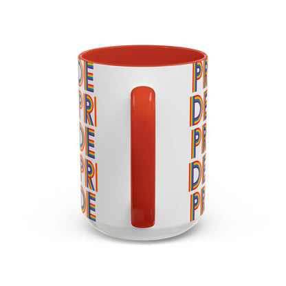 Bespattered Facade Pride Rainbow Ribbon Letters Mug | Eight Colors | 11oz or 15oz