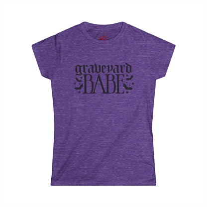 Graveyard Babe Tee – Heather Purple Graphic T-Shirt