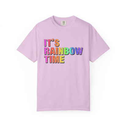 Bespattered Facade It's Rainbow Time Marquee Premium Unisex Comfort Colors Garment Dyed 100% Cotton T-Shirt