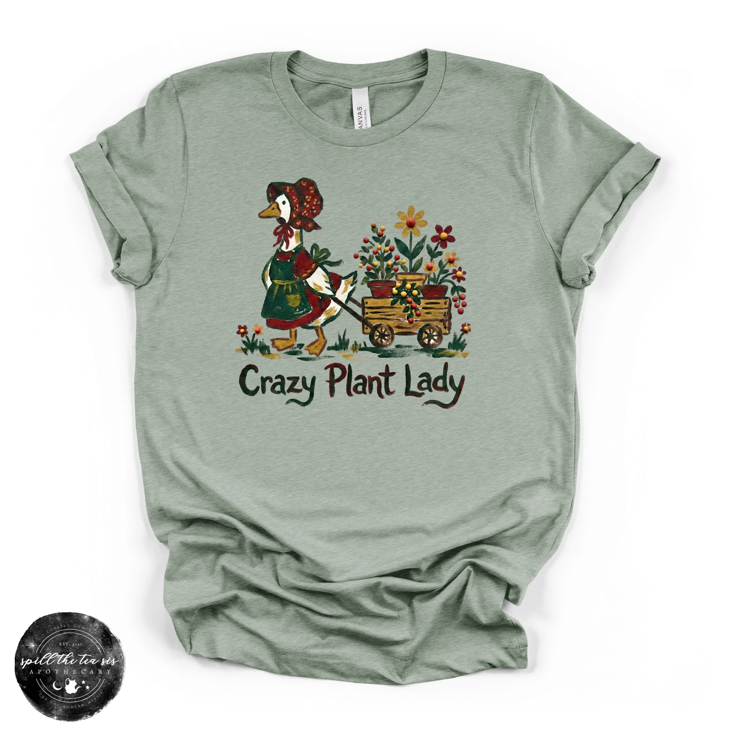 Crazy Garden Lady Goose Tee | Spring Graphic T-Shirt –