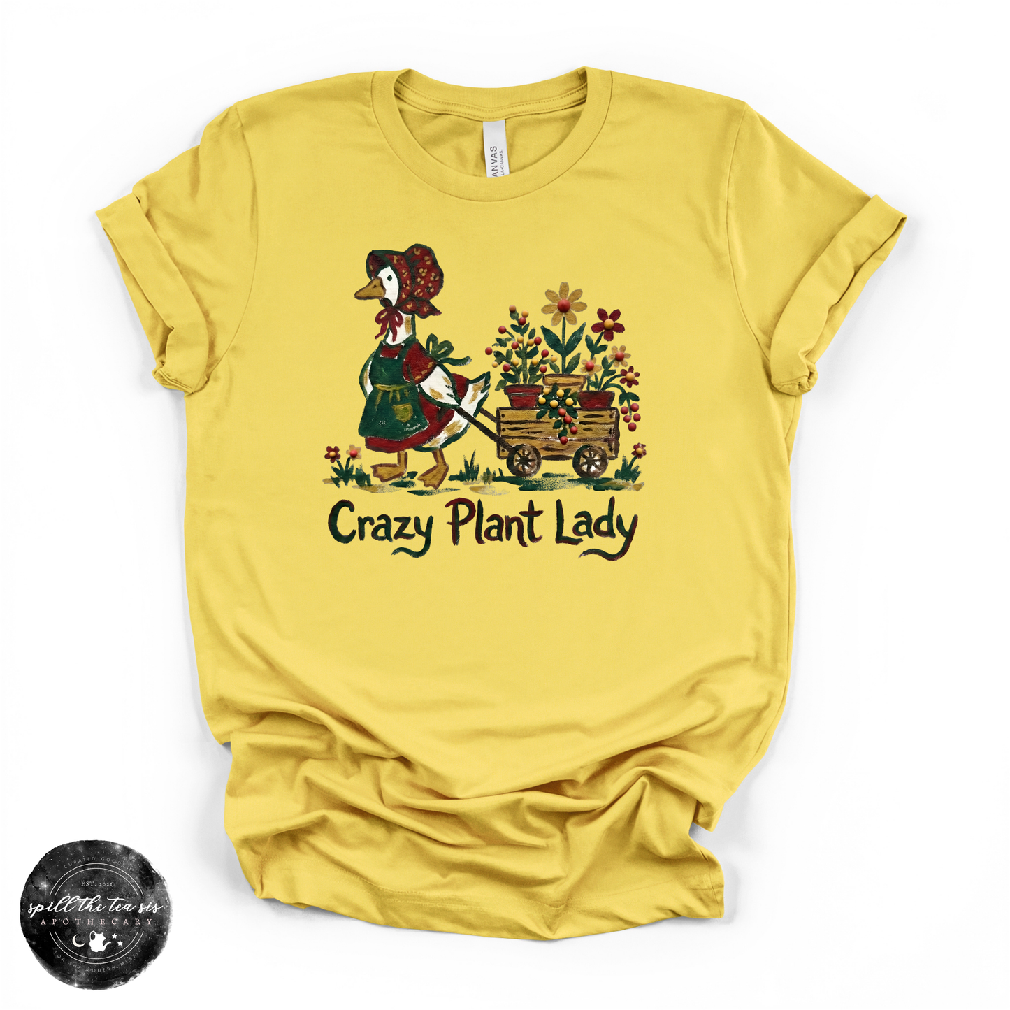 Crazy Garden Lady Goose Tee | Spring Graphic T-Shirt –