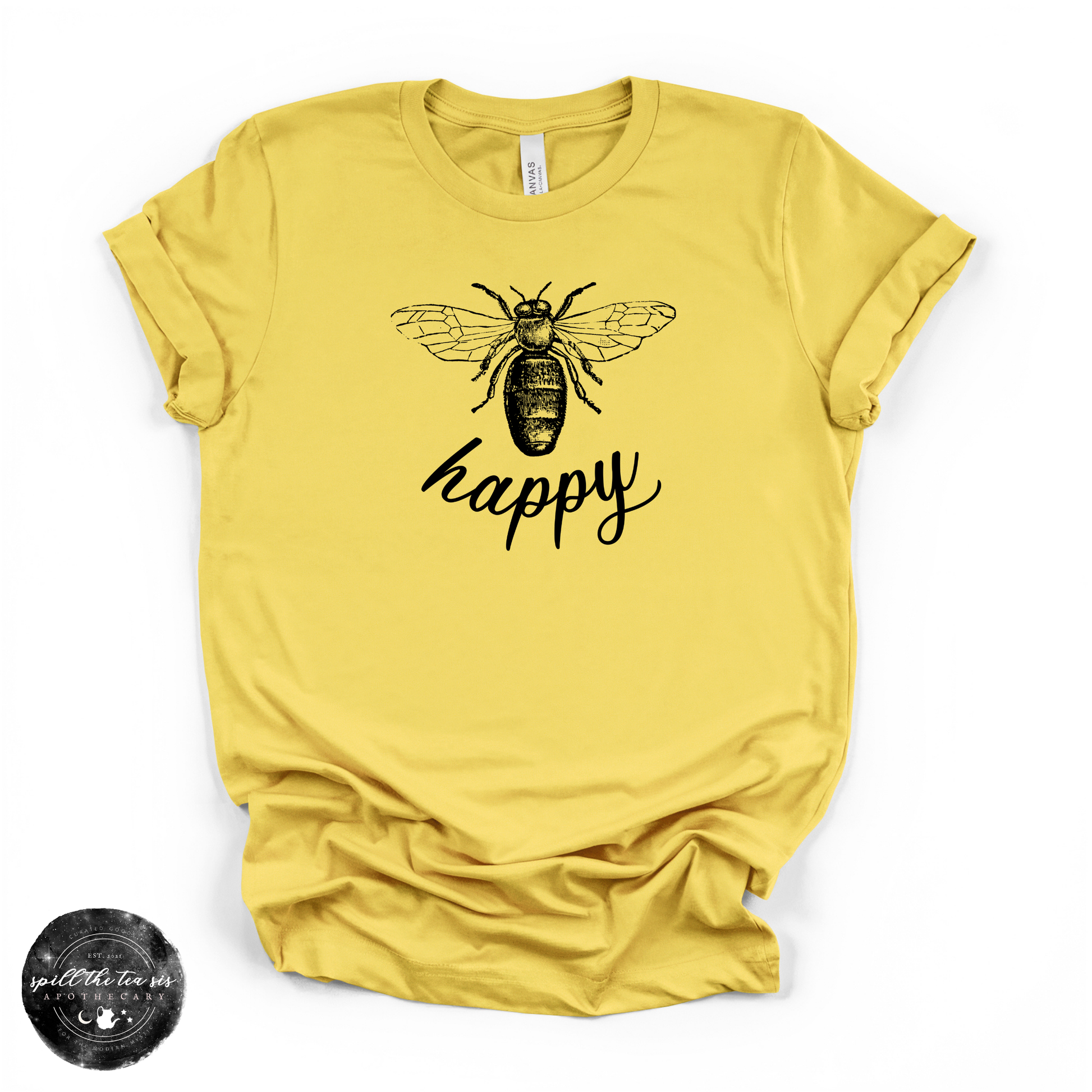 Bee Happy Tee | Bee Graphic T-Shirt – Maize Yellow