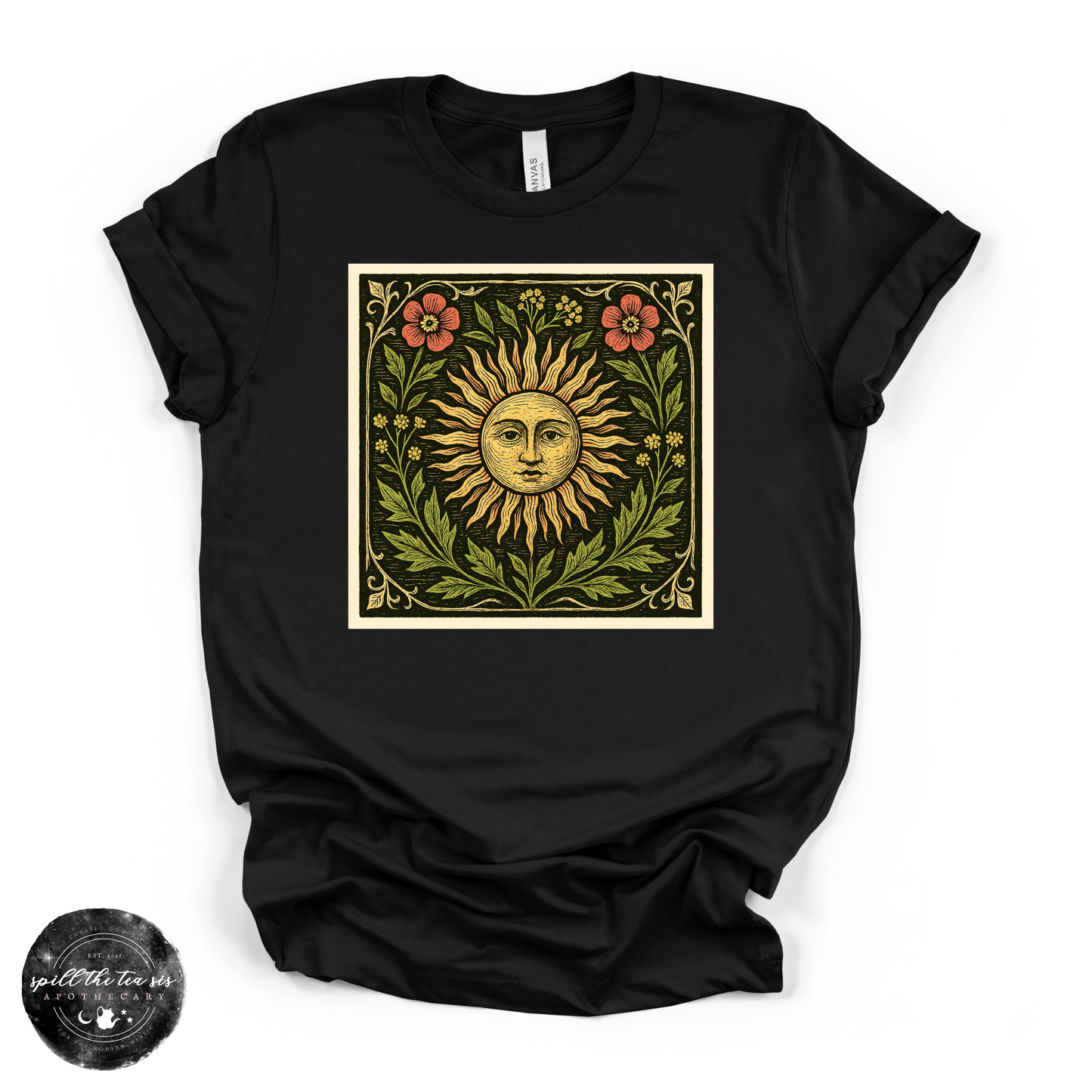 Sun Solstice Tee | Celestial Graphic T-Shirt – Black