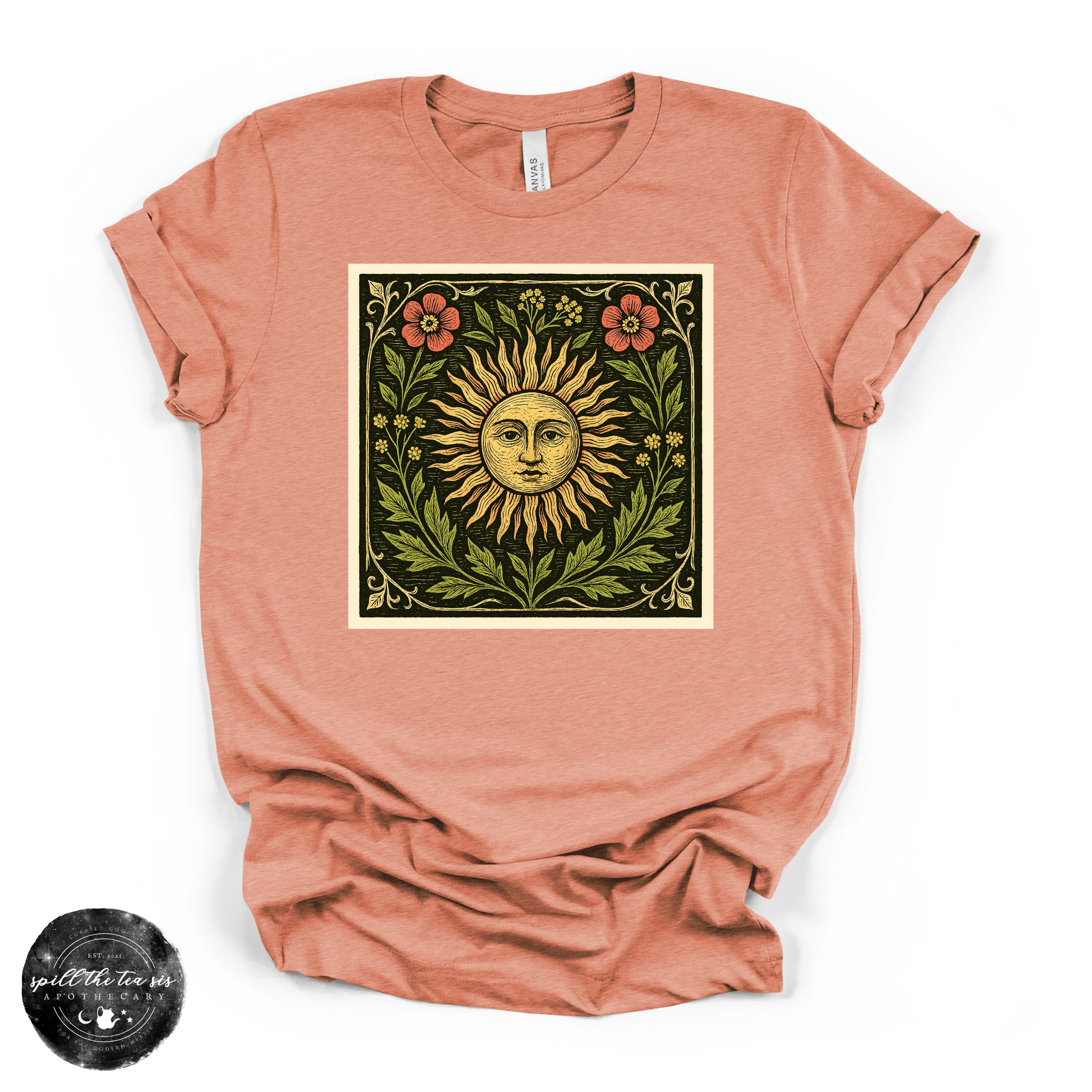 Sun Solstice Tee | Celestial Graphic T-Shirt – Heather Sunset
