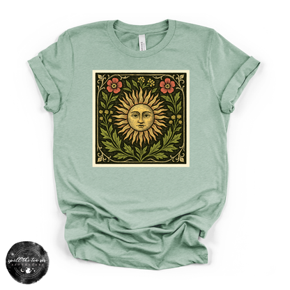 Sun Solstice Tee | Celestial Graphic T-Shirt – Heather Prism Dusty Blue