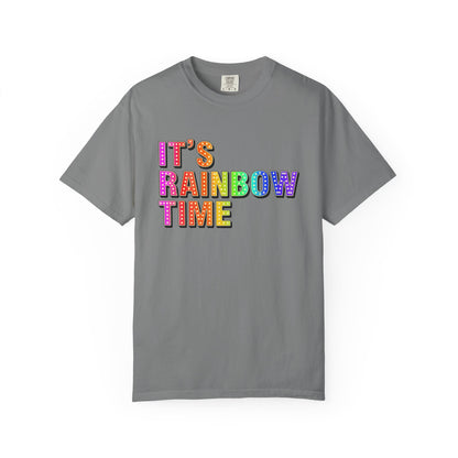Bespattered Facade It's Rainbow Time Marquee Premium Unisex Comfort Colors Garment Dyed 100% Cotton T-Shirt
