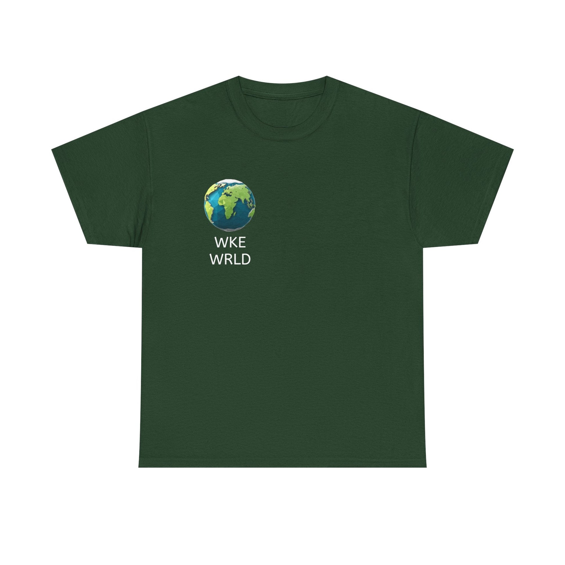 WKE WRLD Eco-Conscious Unisex Heavy Cotton Tee, Earth Day Gift, Nature Lover Shirt, Sustainable Fashion, Unisex Graphic Tee – Forest Green T-Shirt