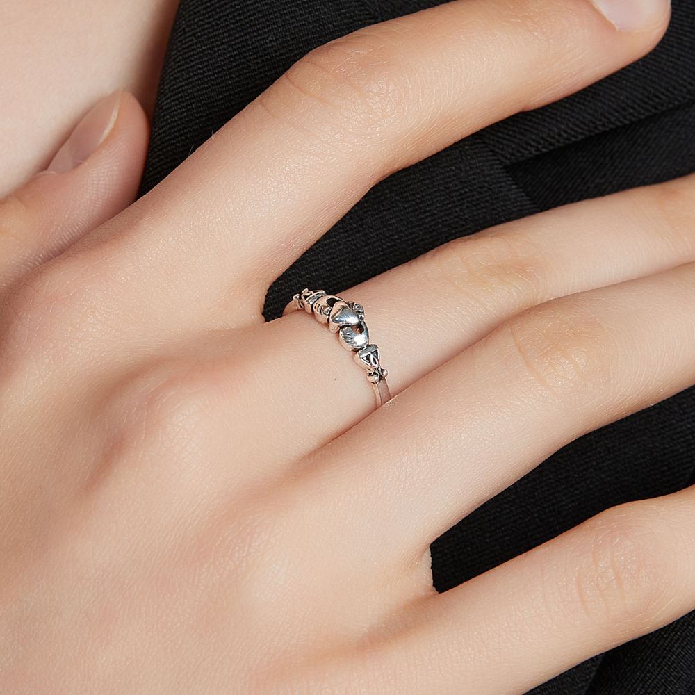 CELTIC CLADDAGH SILVER RING (ADJUSTABLE) –