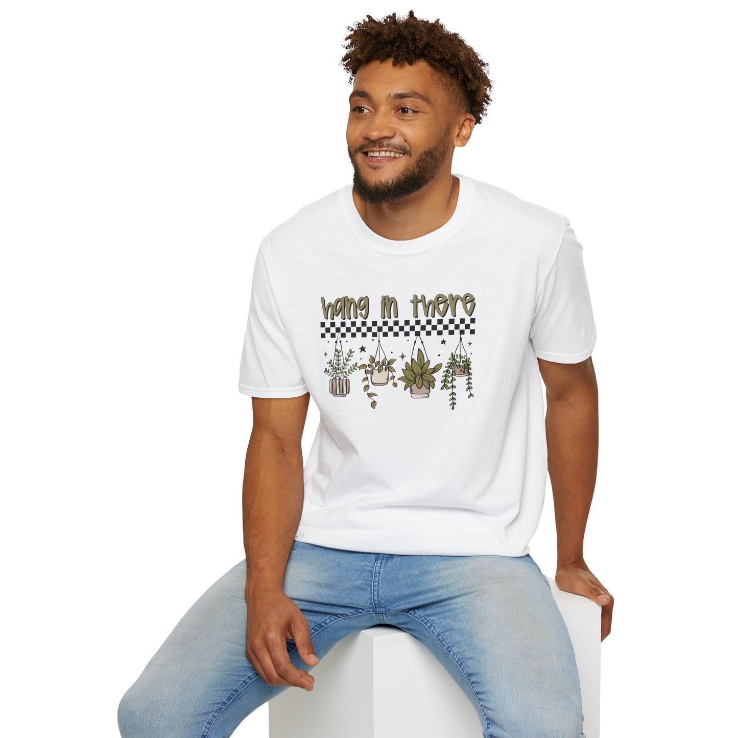 Hang In There Unisex Softstyle T-Shirt | Casual Plant Lover Tee