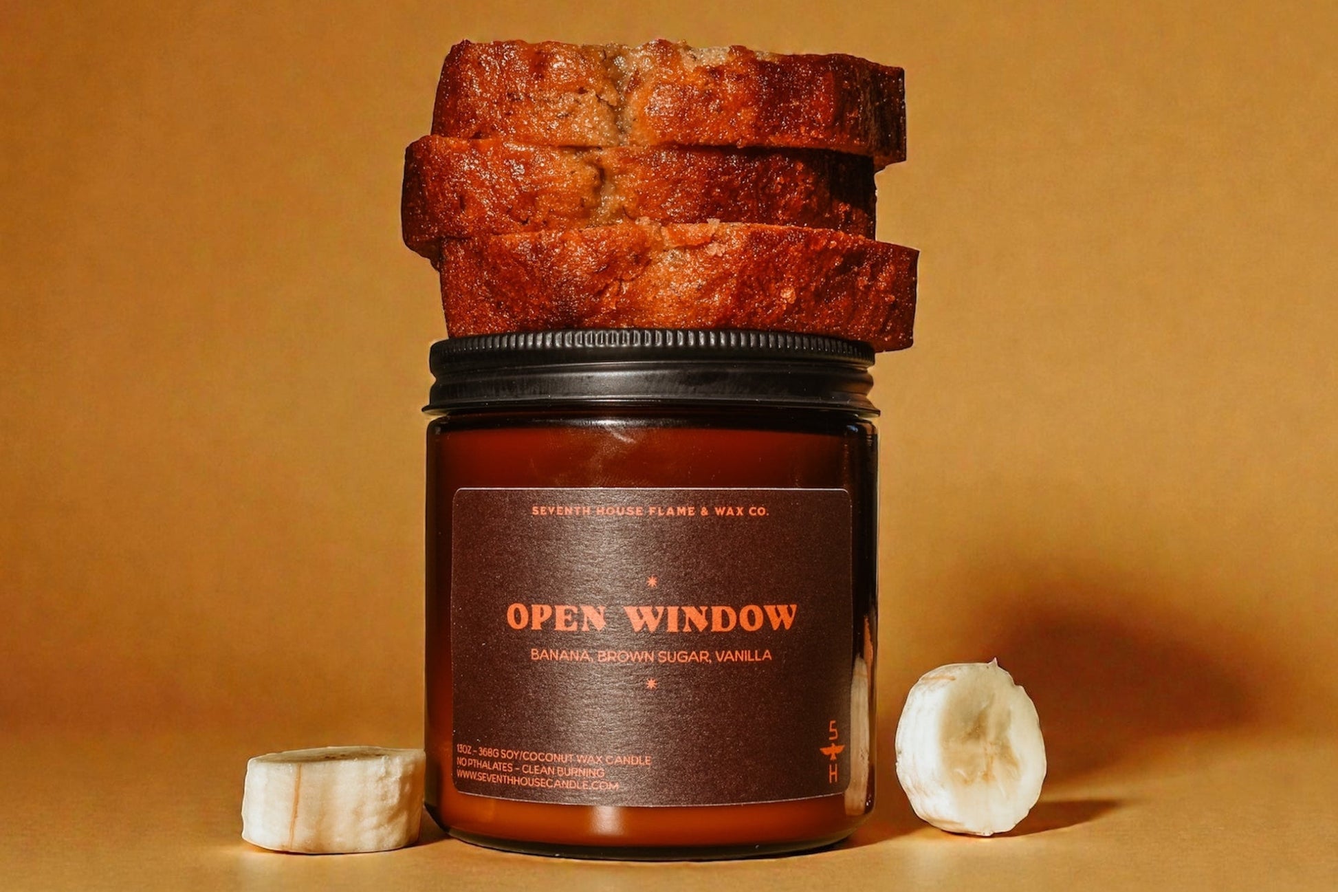 Banana Nut Bread Candle | Warm Bakery Scent Cozy Home Fragrance –
