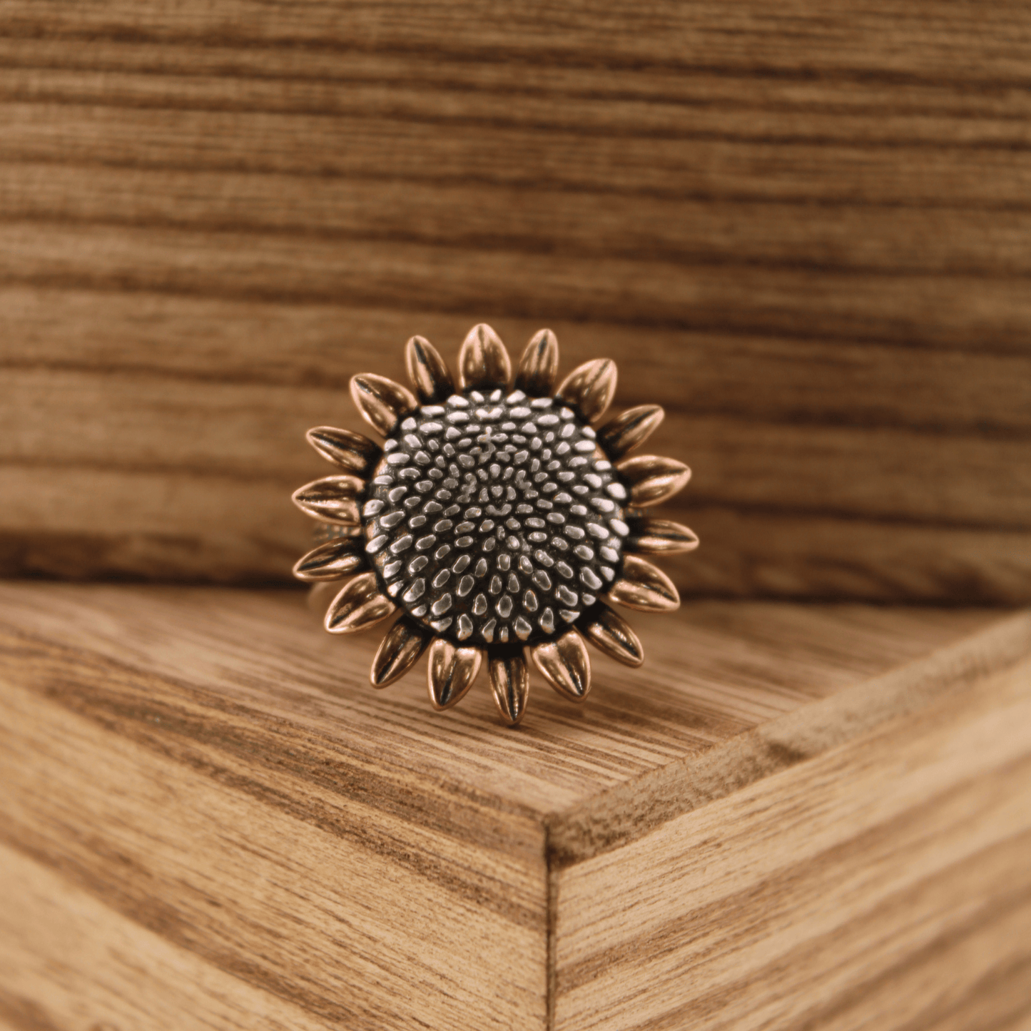 Have Faith Sunflower Inspire Adjustable Ring
