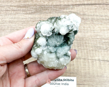 160g Apophyllite Stilbite Cluster on Chalcedony Matrix – Natural Crystal Specimen