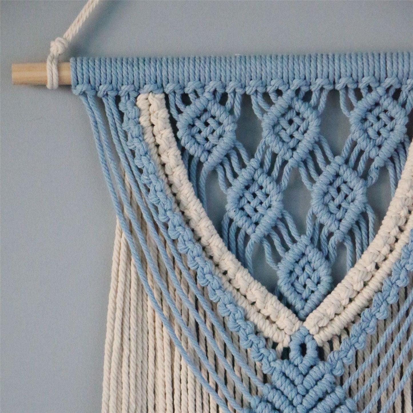 Hand-Woven Blue Macrame, Wall Decor – 0