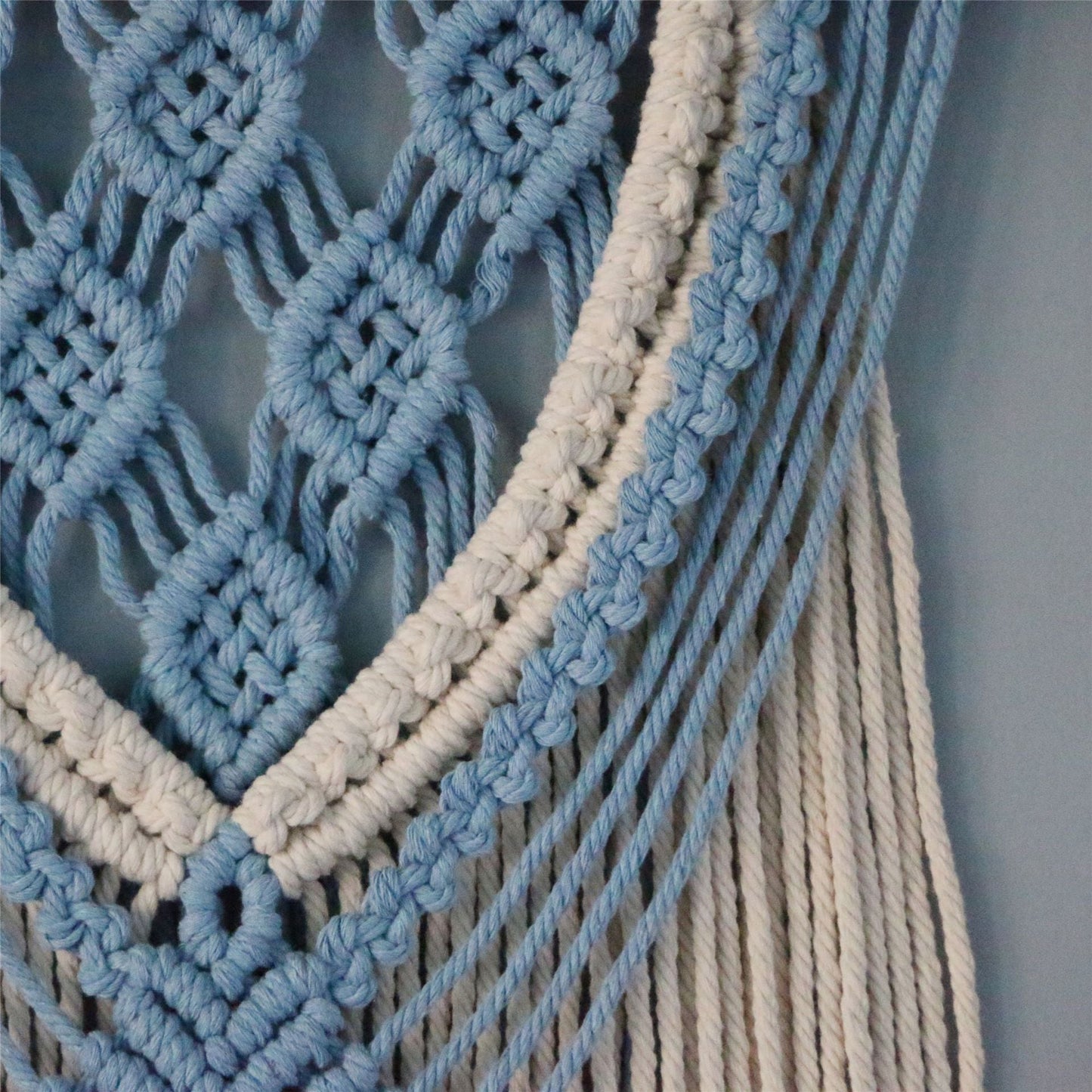 Hand-Woven Blue Macrame, Wall Decor – 0