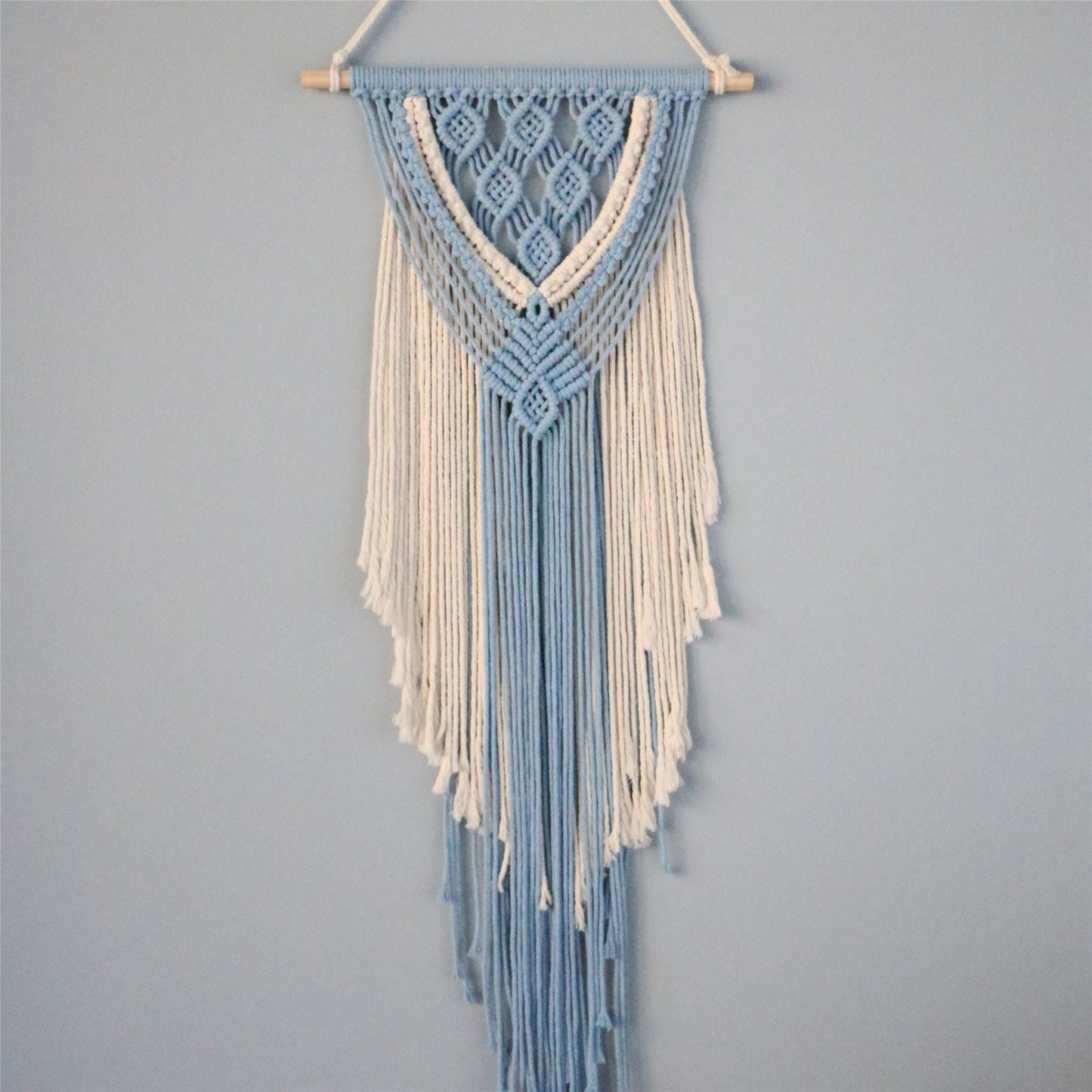 Hand-Woven Blue Macrame, Wall Decor – 0