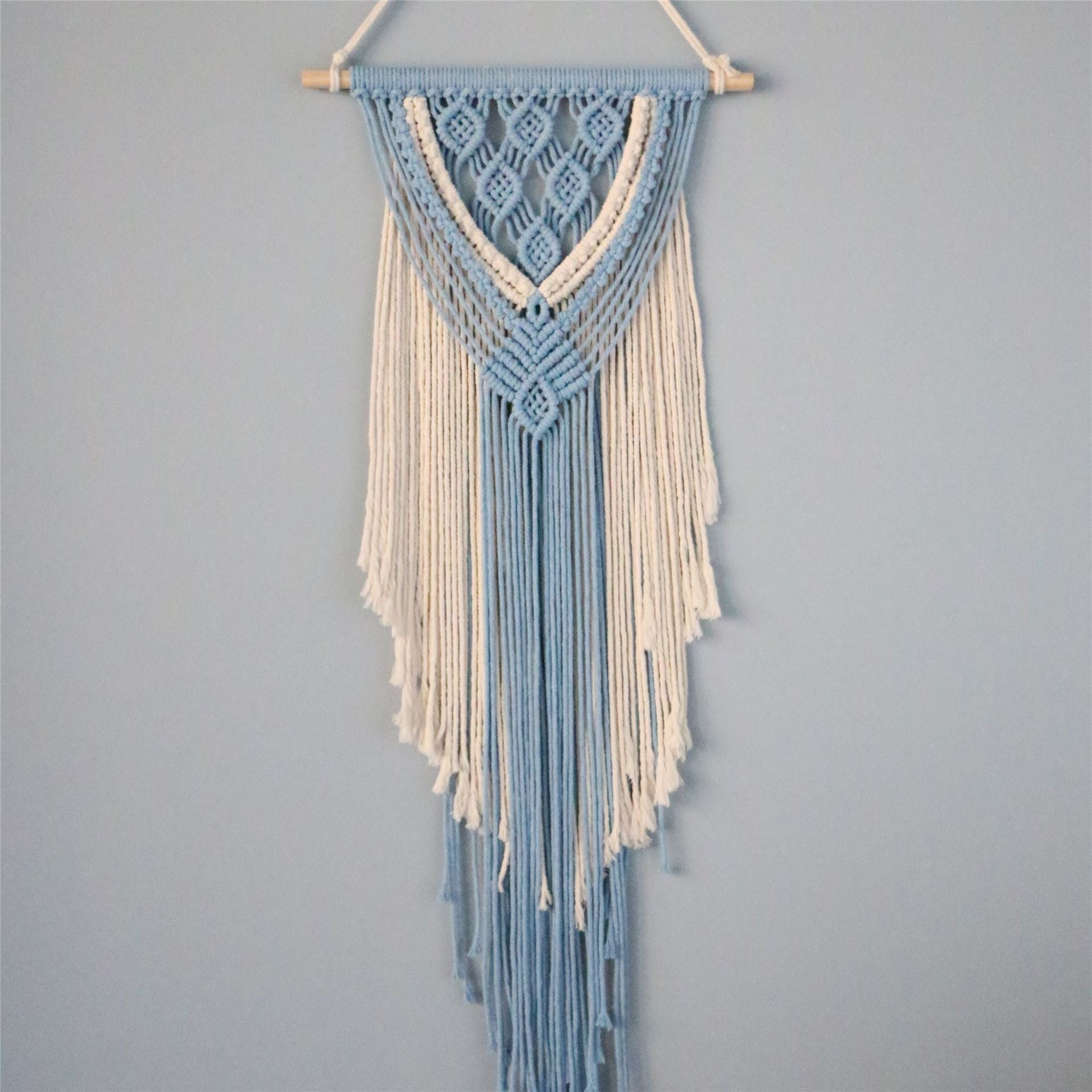 Hand-Woven Blue Macrame, Wall Decor – 0