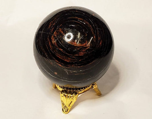 Black Tourmaline & Hematite Sphere – Large Protective Crystal Ball