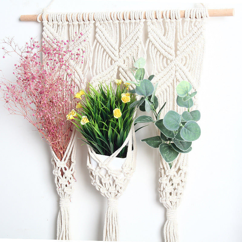 Woven Macrame Bohemian Flower Pot Rack – 0