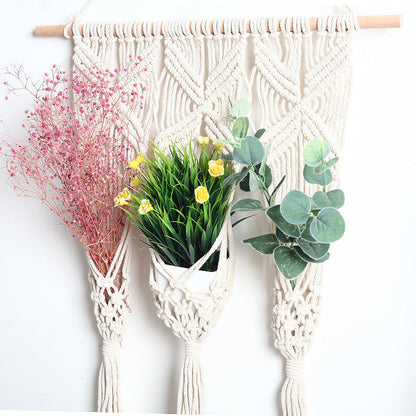 Woven Macrame Bohemian Flower Pot Rack – 0