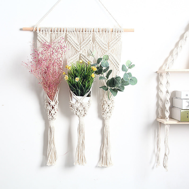Woven Macrame Bohemian Flower Pot Rack – 0