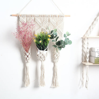 Woven Macrame Bohemian Flower Pot Rack – 0