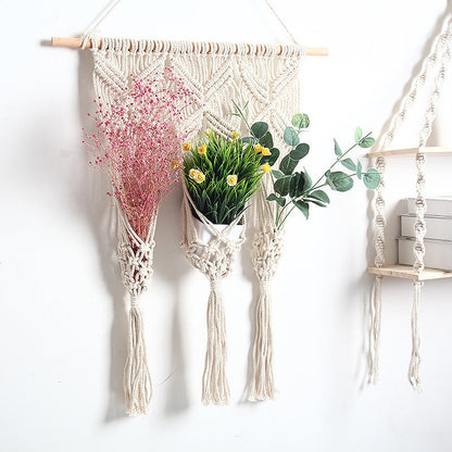 Woven Macrame Bohemian Flower Pot Rack – 0