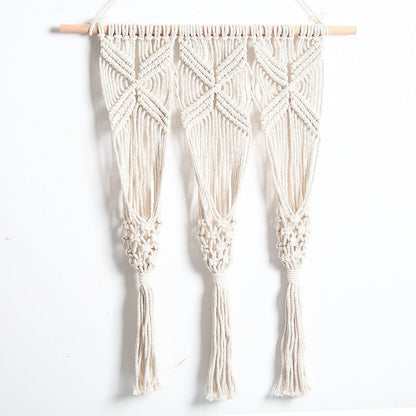 Woven Macrame Bohemian Flower Pot Rack – White 50X65CM 0