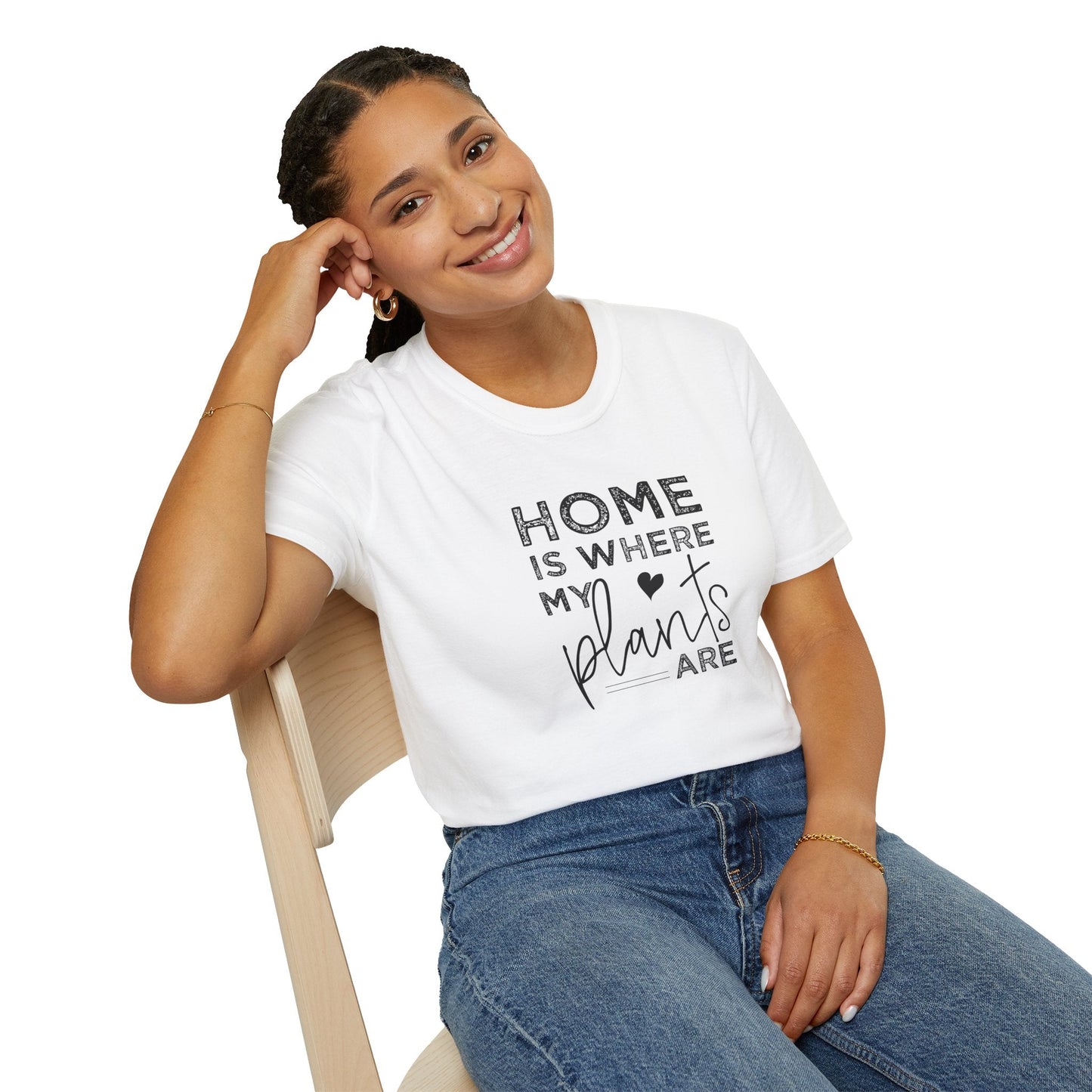 Funny Plant Lady Unisex T-Shirt - Home is Wherever My Plants Are. Gardening shirt
