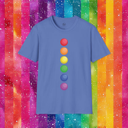 Bespattered Facade Rainbow Dots Unisex Softstyle T-Shirt