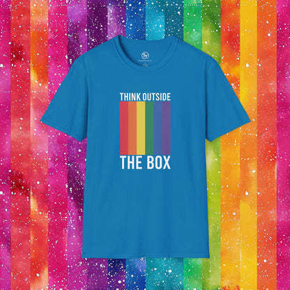 Bespattered Facade Rainbow Think Outside the Box Unisex Softstyle T-Shirt