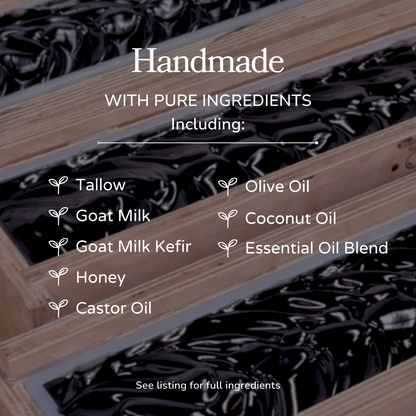 Clarifying Charcoal Bar -- Handmade Tallow Soap Bar