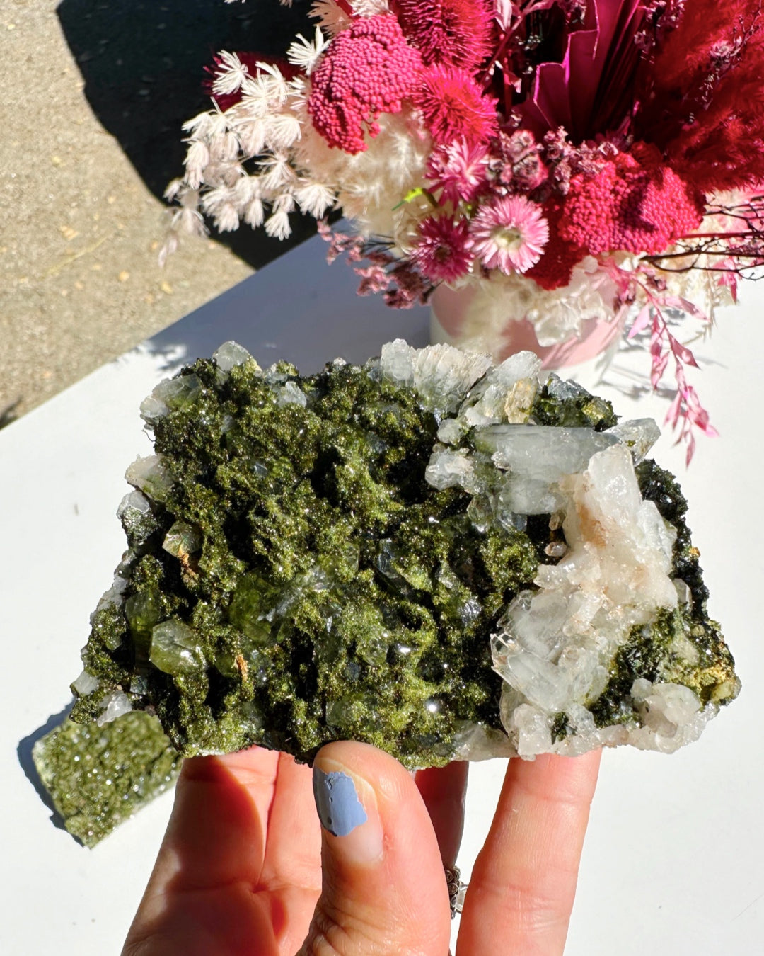 Epidote Quartz Cluster –