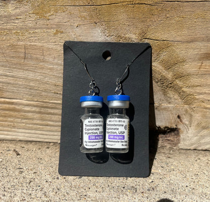 Testosterone Bottle Earrings –