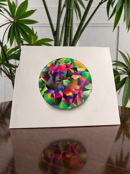 Alexandrite Drawing 14x17 - Original Gemstone Art –