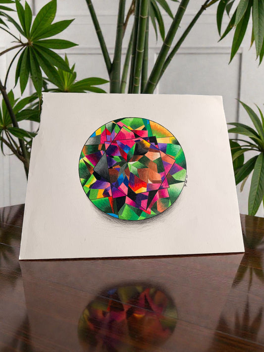 Alexandrite Drawing 14x17 - Original Gemstone Art –