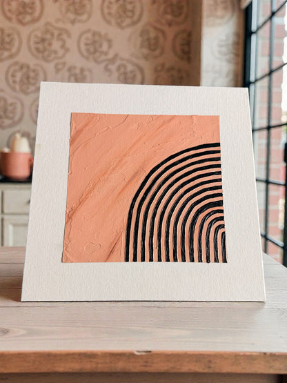 Beige Modern Rainbow Plaster Painting –