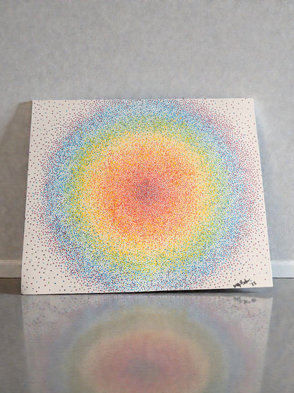 Rainbow Dot Art 14x17 - Original Painting –