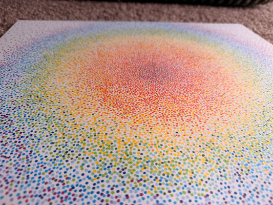 Rainbow Dot Art 14x17 - Original Painting –