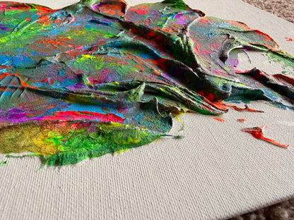 Dark Rainbow Plaster Painting –
