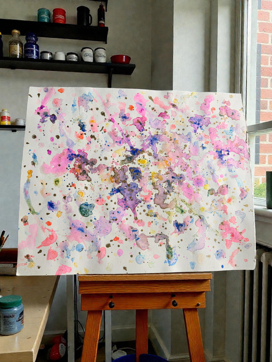 Pastel Rainbow Watercolor Painting 17x14 - Original –