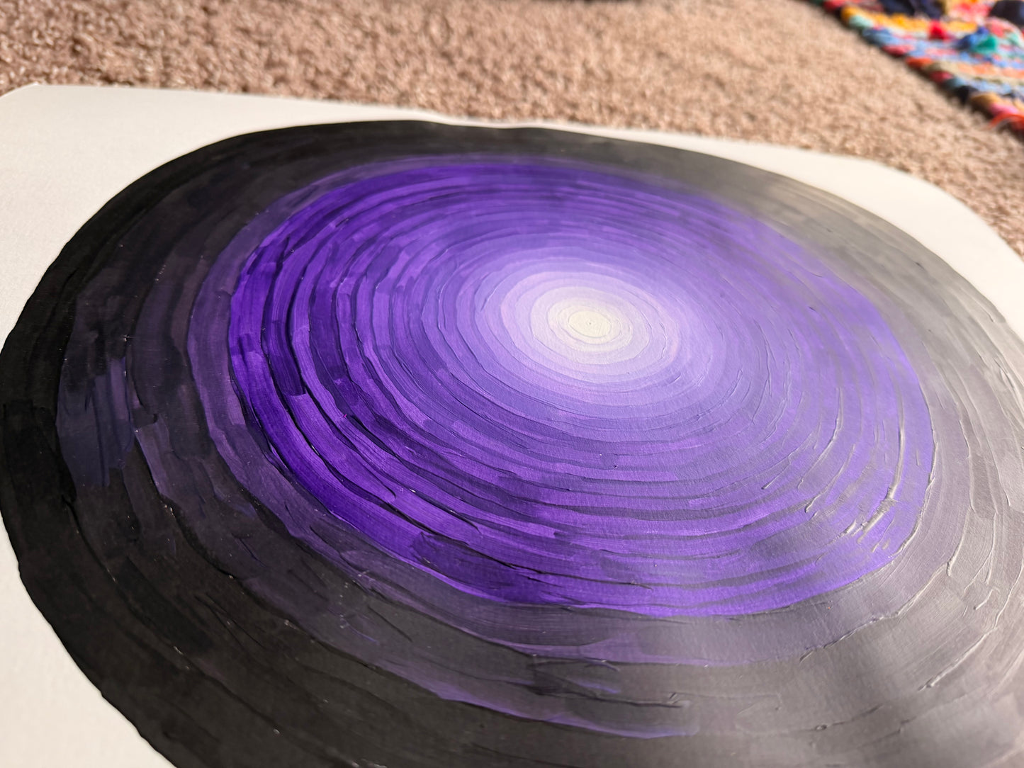 Purple Ombre Painting 14x17 - Original Abstract –